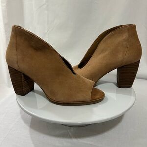 Lucky Brand - Tan Women's Heeled Peep-Toe Booties